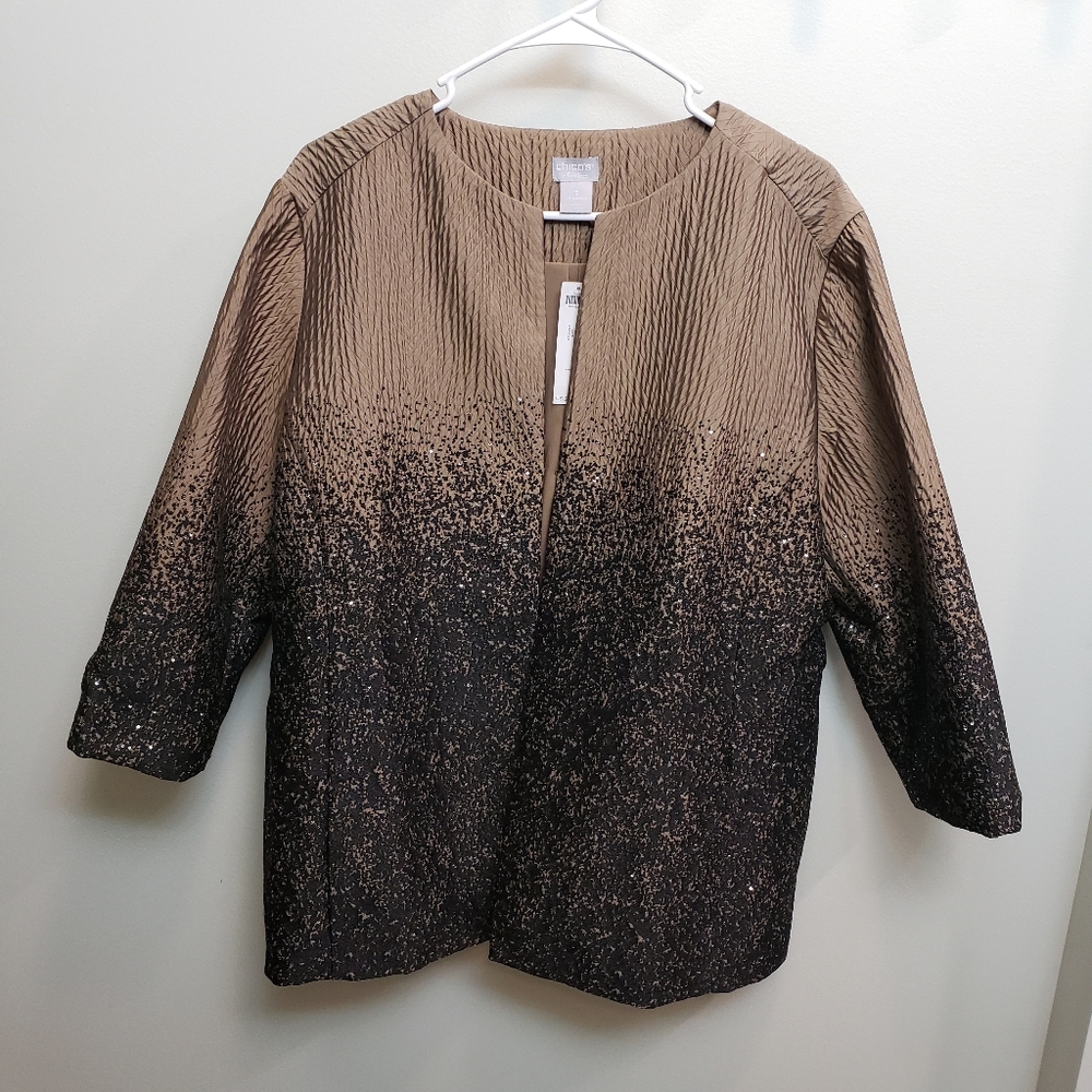 Chico's Brown and Black Women's Jacket Size 3 Or XL